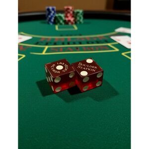 Casino Red Dice Pair From Boulder Station Las Vegas NV Numbers Do Not‎ Match